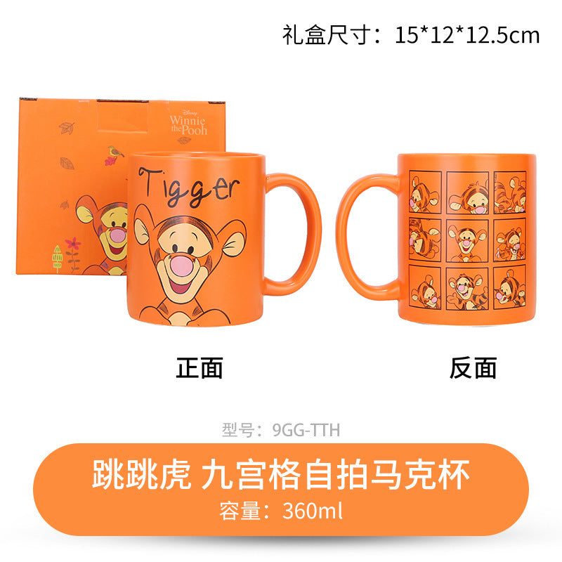 Ceramic cup gift box mug with lid with spoon coffee cup holiday gift box cartoon cup cute water cup