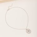 Sweater necklace wholesale cross-border autumn/winter jewelry women's fashion diamond-studded circle unique versatile light luxury hexagram pendant