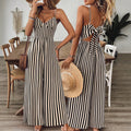 Ready-to-ship cross-border women's fashion jumpsuit: european and american style, spaghetti strap, open back, large bow detail