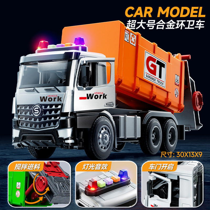 Kidsartificial city ladder fire truck toy boy engineering vehicle sanitation sprinkler inertia sound and light car model