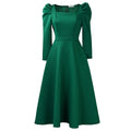 D3354  autumn/winter new women's fashion solid color square neck high waist maxi dress african style