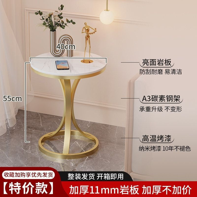 Accessible luxury slate coffee table iron bracket small apartment for home living room sofa side table modern casual balcony small round table