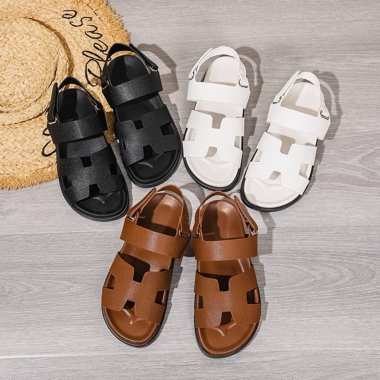 hot-selling  summer new sandals for women, plus-size, one-strap hook-and-loop closure, european and american style roman sandals