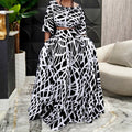 2025 spring amazon plus size women's elegant printed midi skirt fashion set