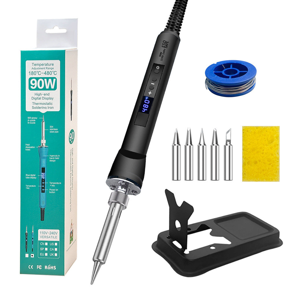 Cross-border new product 90W internal heating type digital display temperature regulation constant temperature electric soldering iron set electric loiron welding pen household maintenance