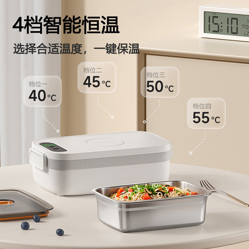 Electric lunch box, rechargeable model, water-free 304 liner, student office worker hot meal artifact, charging heating lunch box