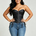 Corset zipper corset pu leather corset chest support push-up body shaping garment waistband abdominal belt cross-border body shaping garment