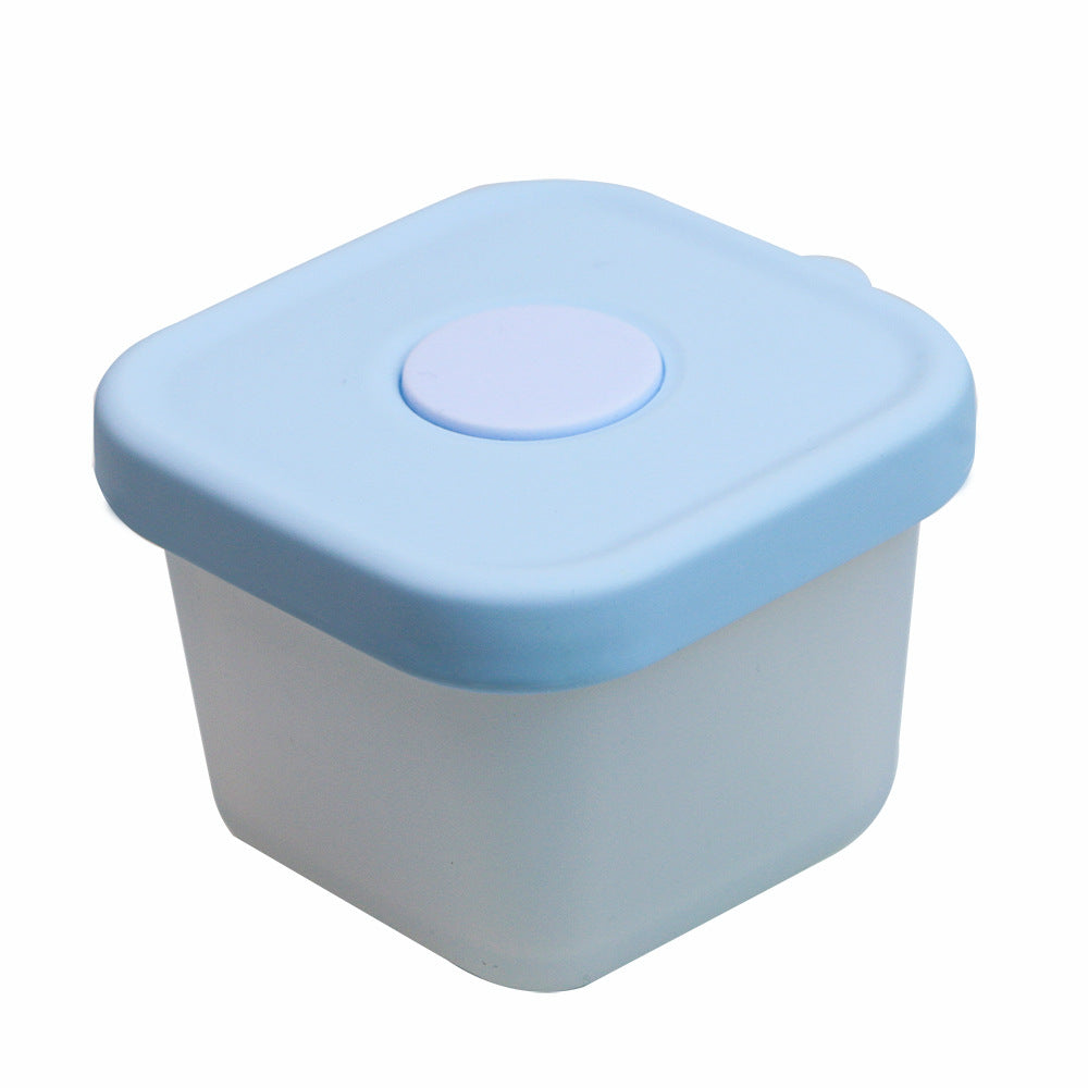Food-grade silicone baby food storage container, fresh-keeping, freezer-safe, steamer-compatible, portable, airtight, silicone baby food bowl