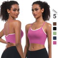 Clearance cross-border solid color double-panel seamless sports bra with built-in cups - perfect for running, fitness, and yoga