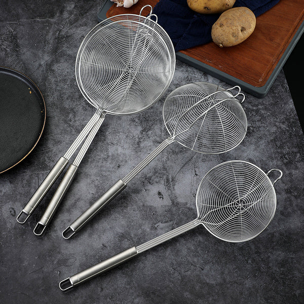 Daoqi stainless steel colander kitchen multi-purpose line leakage hot pot fried noodles dumplings with hook fishing fence wholesale