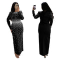 C7767 cross-border    new women's rhinestone bodycon dress luxury evening gown