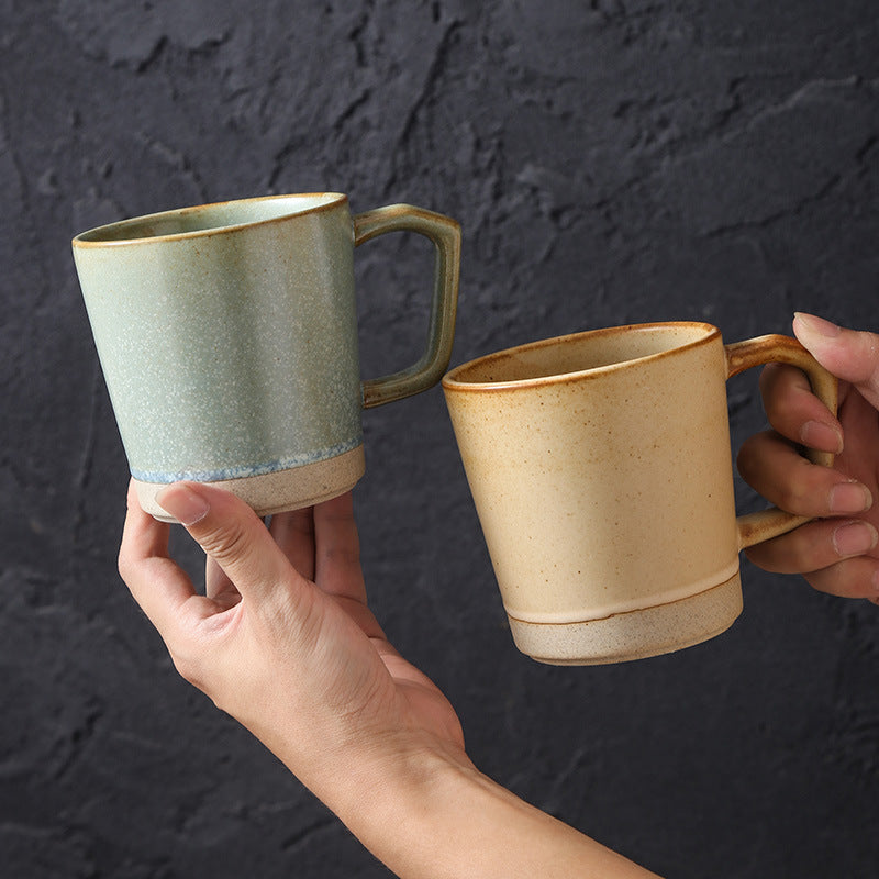Retro japanese style mug kiln clay cup afternoon tea latte latte cup cake dessert plate for home mug