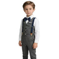 Kids' vest three-piece set: first birthday outfit with bow tie, long-sleeve shirt, and british style gentleman's dress for baby boys - autumn trend