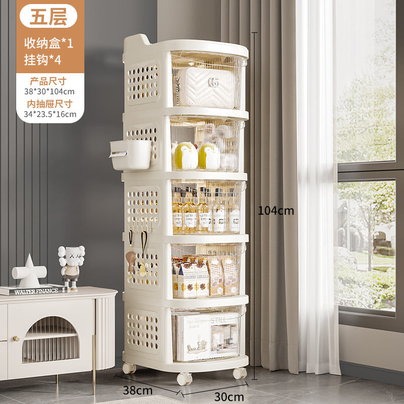 Stroller Baby Products Shelf Home Living Room Movable Large Capacity Storage Rack Layered Drawer Snack Cabinet