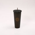 Star ⭐️ same style plastic cup durian cup wholesale high-looking straw cup with paper box water cup logo colorful electroplating