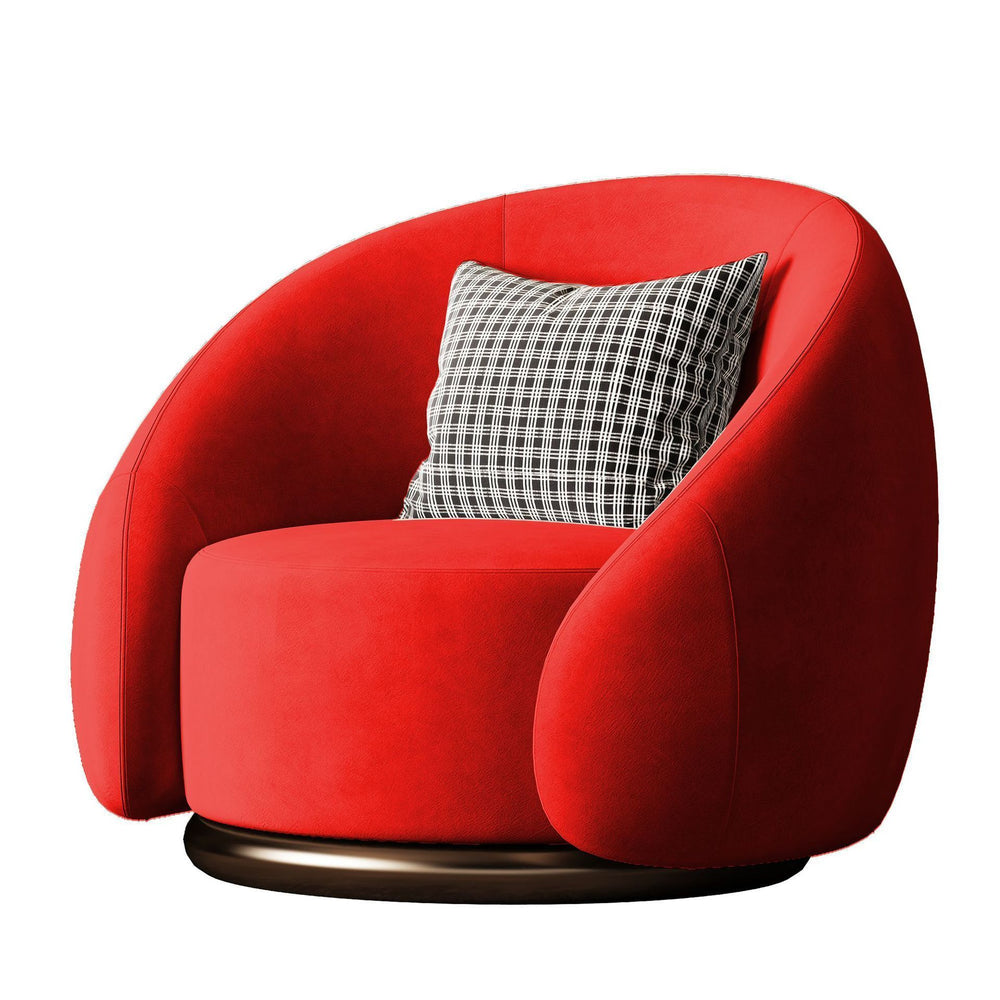Accessible luxury curved rotate sofa chair cream style lazy sofa living room balcony casual chair single fabric chair b&b