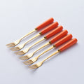 Nordic fruit fork spoon for home stainless steel fruit pick coffee spoon ceramic storage jar suit high-end mooncake knife and fork