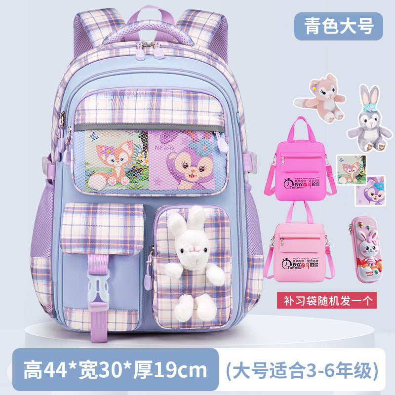 New primary school schoolbag for women, high value, cute and lightweight, breathable and waterproof children's backpack for grades 1-6