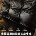 Designer living room casual chair medieval style genuine leather retro down single sofa chair oil wax first layer genuine leather