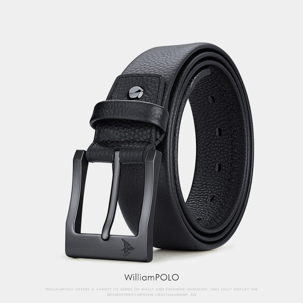 Emperor Paul Belt Men's Leather Pin Buckle Belt Men's Business Leisure Simple Genuine Alloy Belt Wholesale