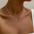 Water drop zircon tassel necklace copper clavicle chain classy sense ins gemstone neck jewelry for women summer cross-border exclusive supply