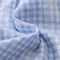 Girls' outfit set  new sweet style baby girl clothes two-piece set pastoral blue plaid top children's clothing