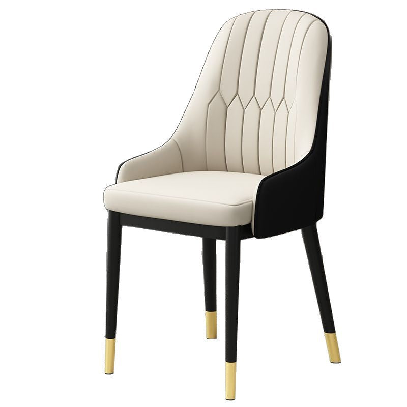 Hotel & home light luxury dining chair - minimalist modern backrest stool, office chair, restaurant leisure chair, dining table chair - metal & other materials