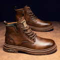 Fleece-linedheattechthickenedbootsmen's high-top classic shoesfashionplaidwinter high-quality british style thick sole boots