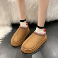 Snow boots for women  winter foreign trade warm thick sole heelless toe-cap half drag large size cotton shoes wholesale foreign trade same style