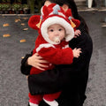 New chinese style chinese style festive first birthday full moon new year's greetings newborn winternew arrival red jumpsuit fleece-linedthickened