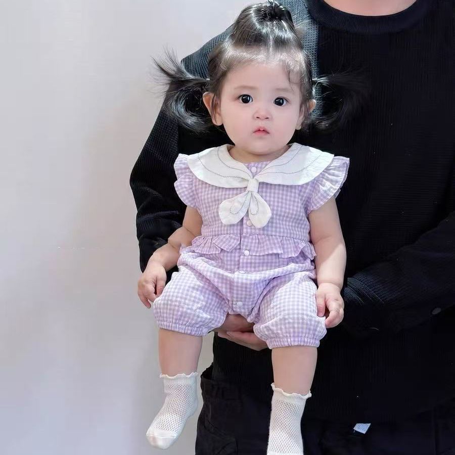 Summernew arrival jumpsuit, fashionable flying sleeve jumpsuit, baby clothes, baby summer clothes, thin khaki, cute romper