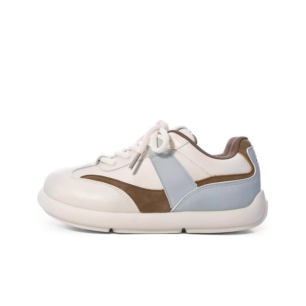 2026new arrivalretro german training shoes for women fashioneasiest for matchchic round toe casual leather white sneakers autumbest selling