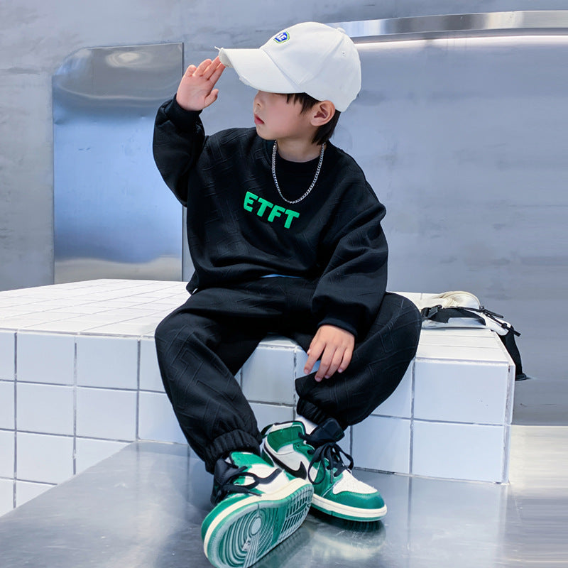 Boys' autumn sports sweatshirt set - new  collection: trendy, loose-fit, cool & stylish outerwear for boys