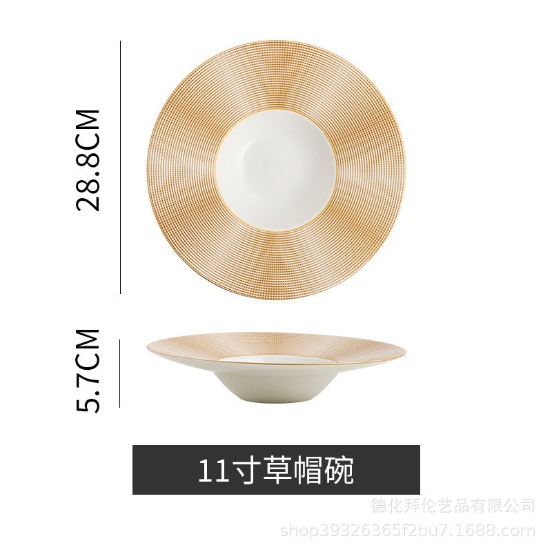Nordic creative high-end western dinner plate pasta plate hotel restaurant upscale dessert pastry pasta presentation plate