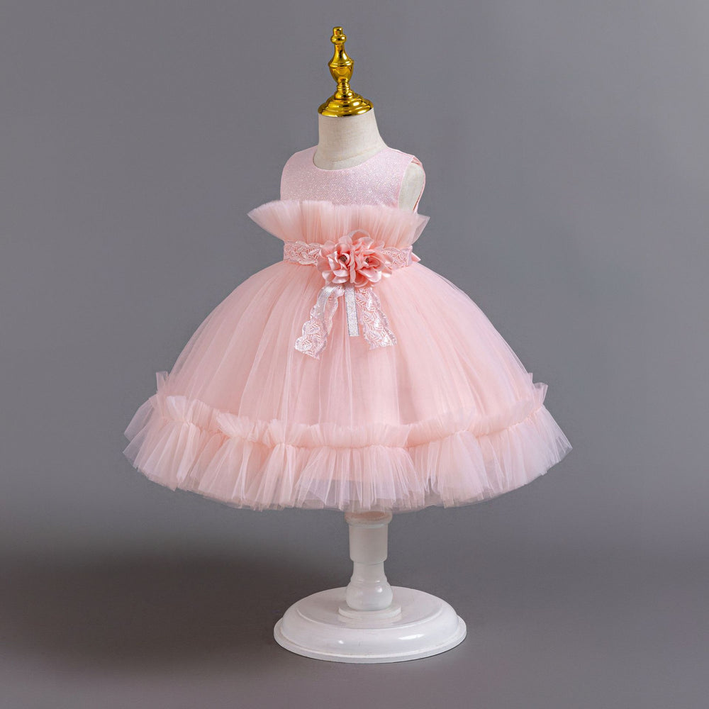 Wholesale girls' sequin tulle princess dress - perfect for kindergarten graduation, evening events, and more!