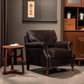 Sofa retro style single sofa chair accessible luxury oil wax leather tiger chair casual chair oil wax leather american sofa