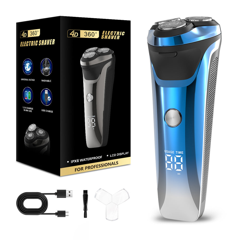 For homemen electric shaver full body washable smart fast charging digital display floating three blade shaving beard knife