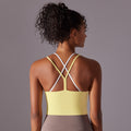 New arrival nude suspender beautiful back sports intimatesfake two-piece all-in-one coaster yoga bra bubble wrap fitness vest women