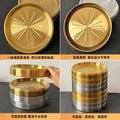 304 stainless steel hot pot plate round vegetable plate kitchen frosted gold side dish plate thickened stackable barbecue plate