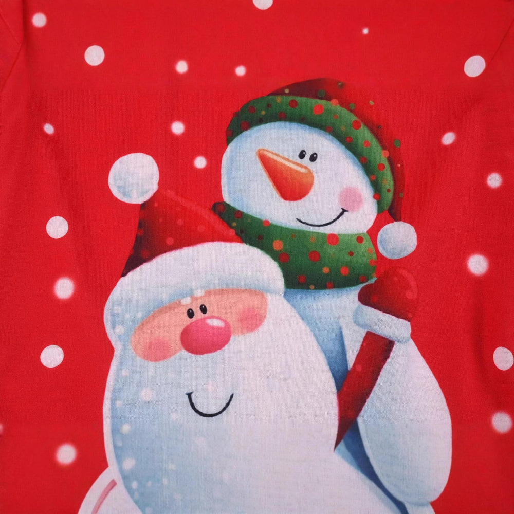 Flame-retardant fabric  hot style  cross-border  new christmas cute snowman children's clothing long-sleeved pants set