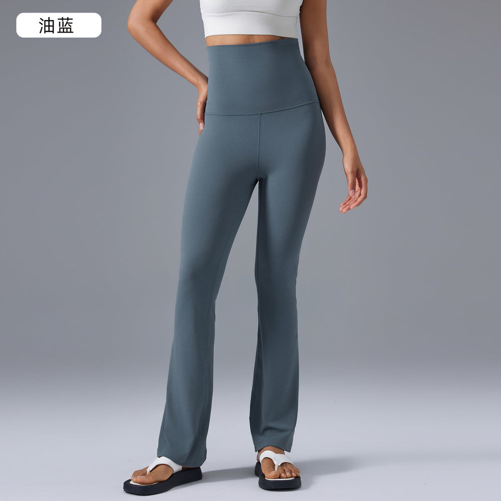 High-waisted, butt-lifting, flared yoga pants with a foldable waistband. these slimming, barely-there leggings are perfect for workouts and fitness activities. style d25102