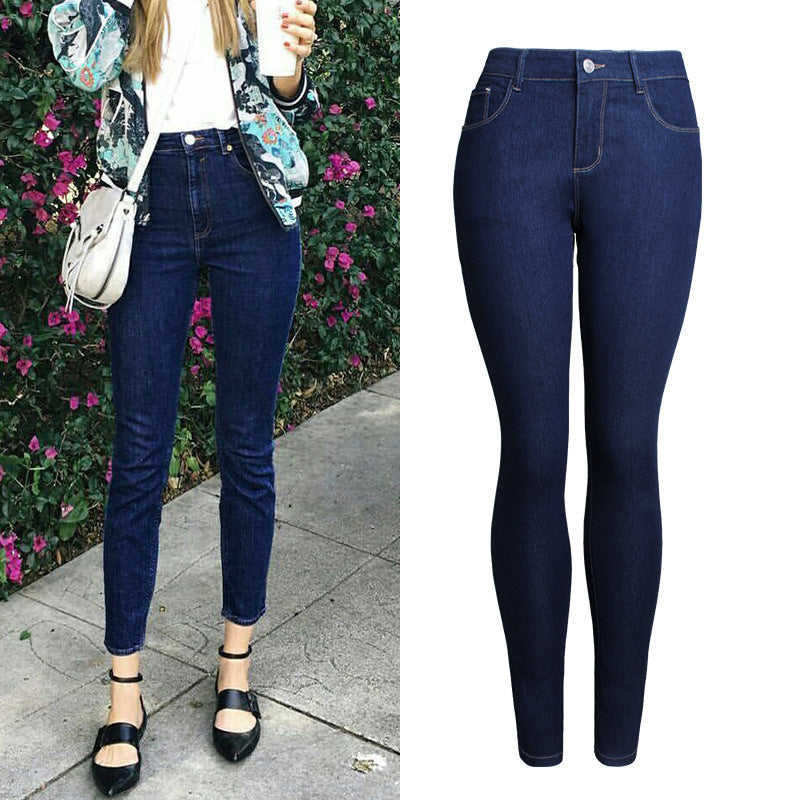 Amazon  skinny jeans - new autumn collection, european & american trendy pencil pants, washed high-waisted skinny jeans