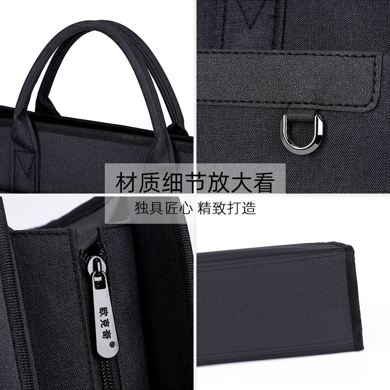 Extra-large capacity oxford cloth waterproof tote file bag - conference bag with custom printing for meeting materials and documents
