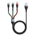3-in-1 charging cable, 66w fast charging, compatible with apple and android devices, 6a mobile phone charging cable, 3-in-1 aluminum alloy braided cable