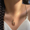 Wholesale versatile star necklace cross-border jewelry european and american alloy moon pendant women's minimalist high-end clavicle chain