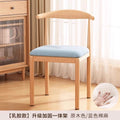 Natural wood color | upgraded & reinforced [zero-pressure latex] blue cotton linen seat