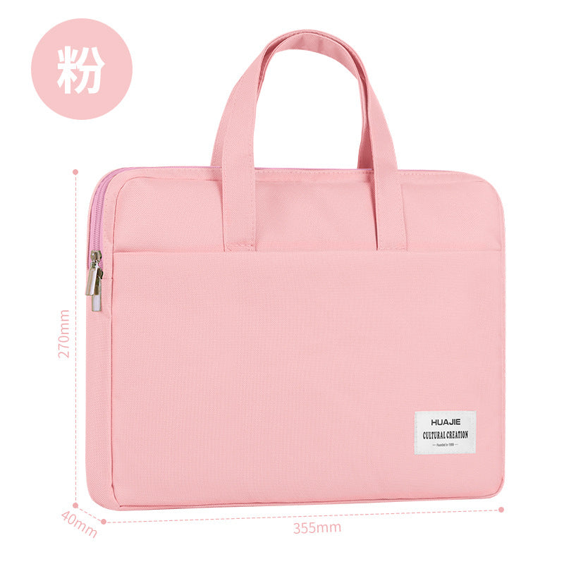 Portable file bag Student tutoring bag Carry book bag Multifunctional computer bag File briefcase Office bag Canvas