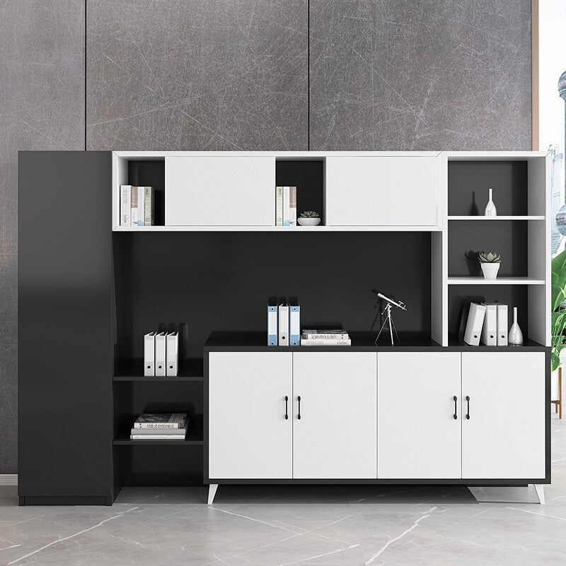 Office minimalist modern file cabinet wooden document financial records small cabinet low cabinet panel drawer style