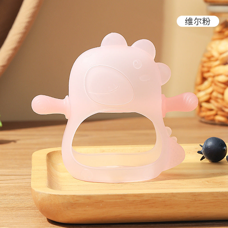 Babe elephant baby toothpaste baby molar stick anti-eating hand artifact baby gnawing glue silicone toy 0-1 years old