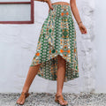 Pre-sale 92127#  cross-border women's light and elegant retro floral irregular skirt for women